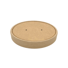 Load image into Gallery viewer, CCF 115MM Vented Kraft Paper Lid for 26/32oz Soup Pint Cup  - 500 Pieces/Case