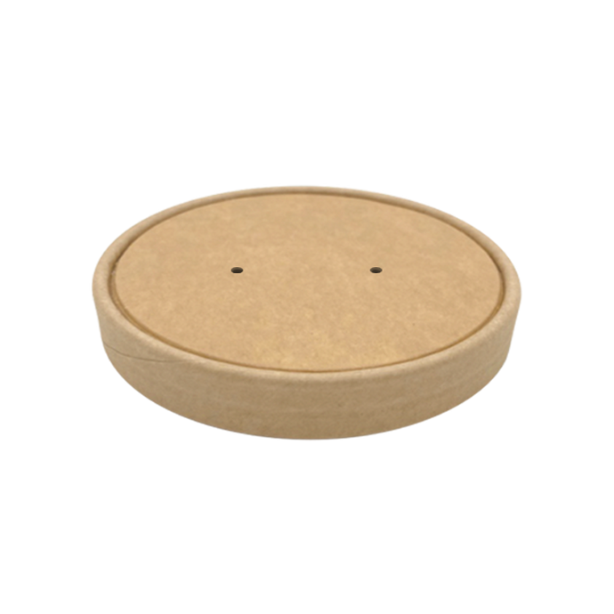 CCF 115MM Vented Kraft Paper Lid for 26/32oz Soup Pint Cup  - 500 Pieces/Case