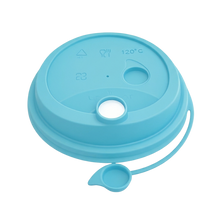 CCF 12-32OZ(D90MM) Premium PP Lid/Attached Stopper For PP Injection Cup - Sky Blue 1000 Pieces/Case
