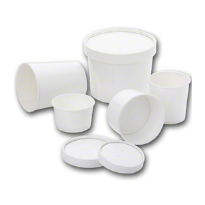 CCF 10OZ(D96MM) Soup Paper Container - White 500 Pieces/Case