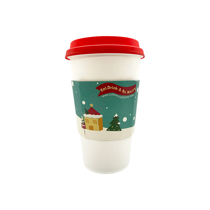 【Limited Sale】CCF Holiday Design Eco Friendly Disposable Corrugated Drink Cup Sleeves - 1000 Pieces/Case