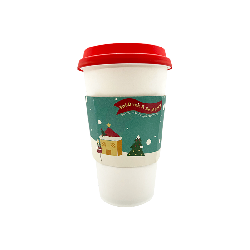 【Limited Sale】CCF Holiday Design Eco Friendly Disposable Corrugated Drink Cup Sleeves - 1000 Pieces/Case