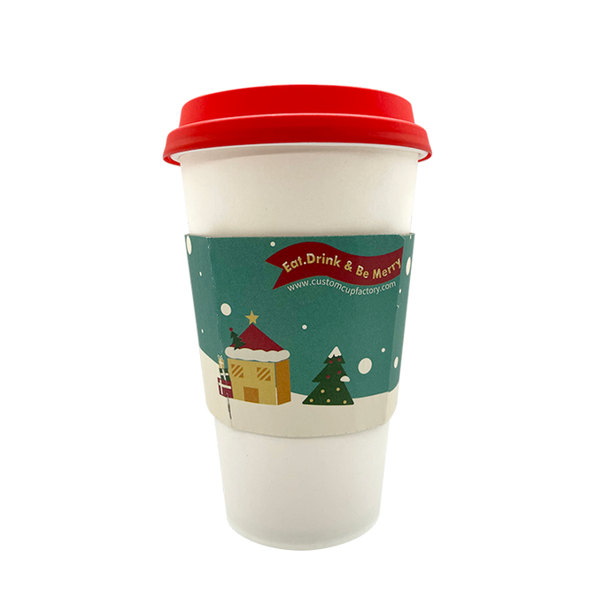 【Limited Sale】CCF Holiday Design Eco Friendly Disposable Corrugated Drink Cup Sleeves - 1000 Pieces/Case