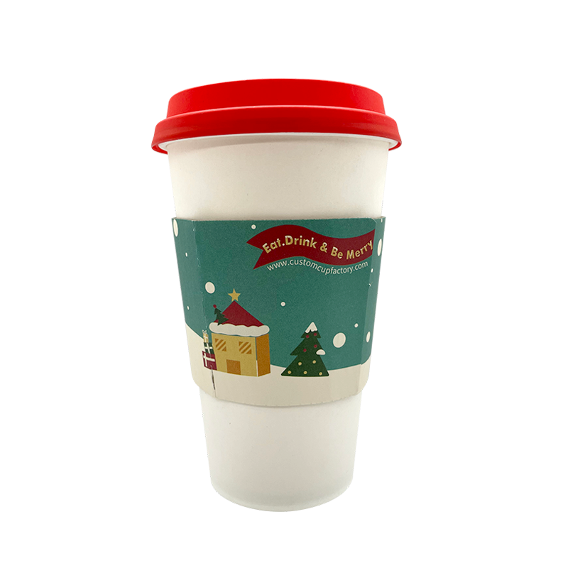 【Limited Sale】CCF Holiday Design Eco Friendly Disposable Corrugated Drink Cup Sleeves - 1000 Pieces/Case