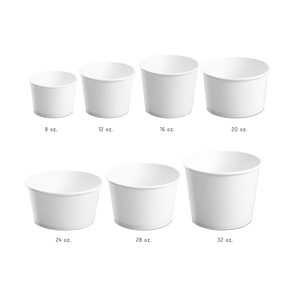 CCF 32OZ(D142MM) Soup Paper Cup (Hot/Cold Use) - White 600 Pieces/Case