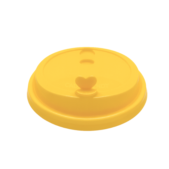 CCF 16-24OZ(D90MM) Premium PP Lid/Heart Stopper For PP Injection Cup - Yellow 1000 Pieces/Case