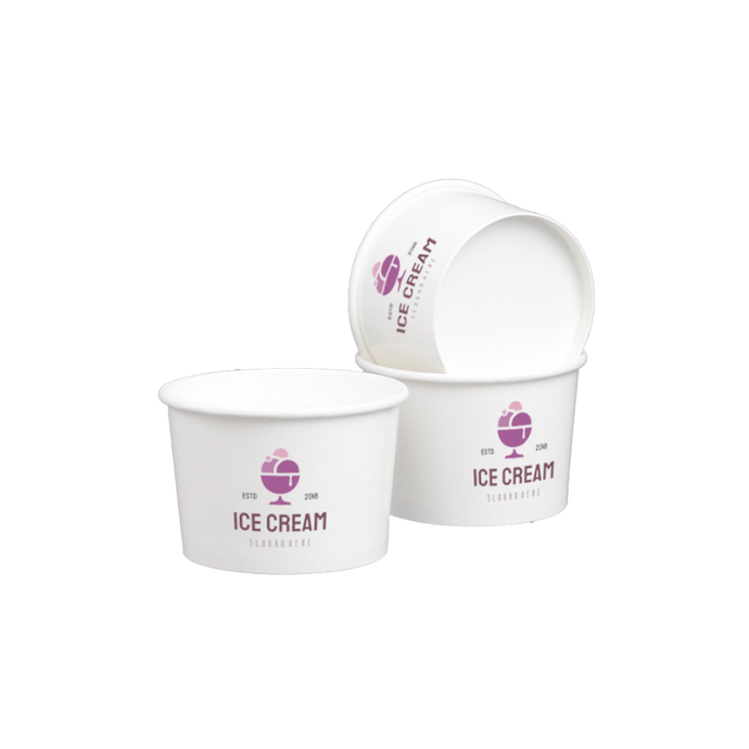 Custom Print PLA Lined Ice Cream Cups