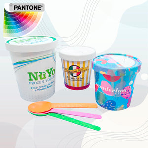 Custom Print Ice Cream Containers + Lids Combo