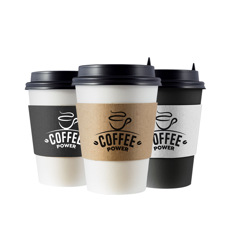 Custom Black Hot Cup Sleeves