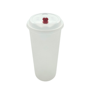 CCF 16-32OZ(D90MM) Premium PP Lid/Heart Stopper For PP Injection Cup - Frost 1000 Pieces/Case