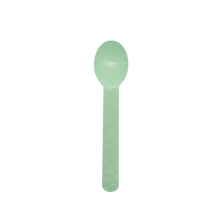 Load image into Gallery viewer, CCF Premium PP bio-base plastic wide handle dessert spoon- green 1000 Pieces/Case