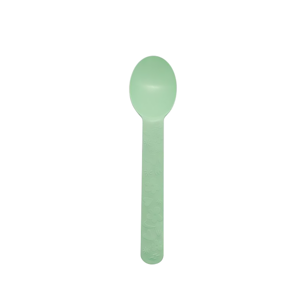 CCF Premium PP bio-base plastic wide handle dessert spoon- green 1000 Pieces/Case