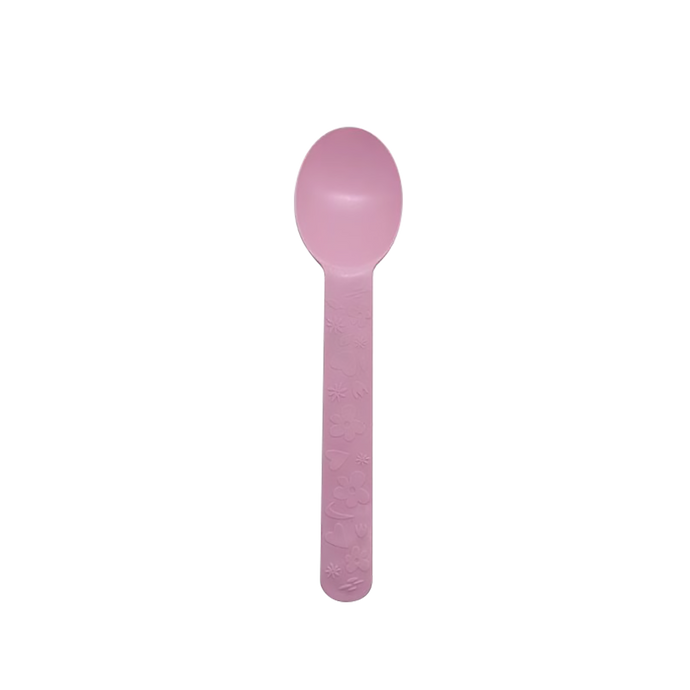 CCF Premium PP bio-base plastic wide handle dessert spoon- pink 1000 Pieces/Case