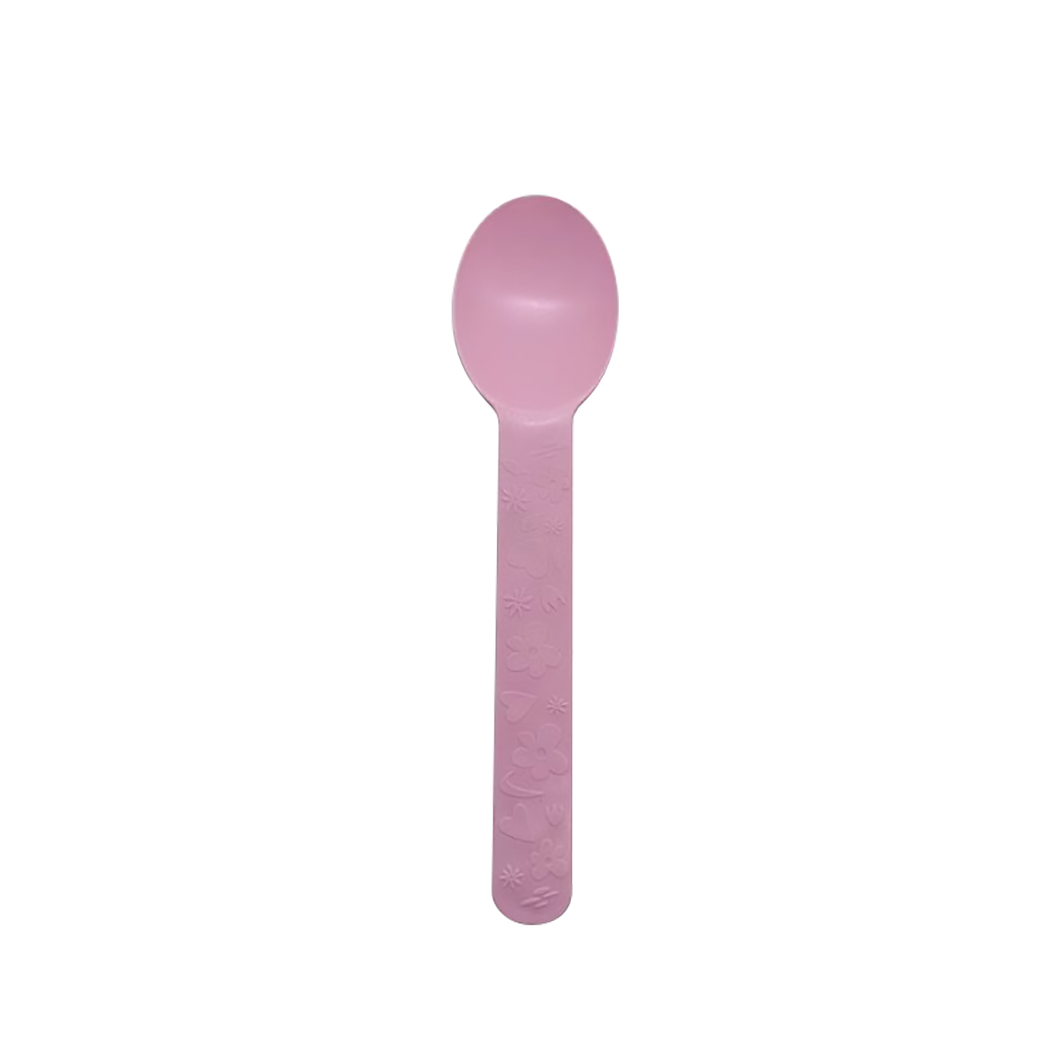 CCF Premium PP bio-base plastic wide handle dessert spoon- pink 1000 Pieces/Case