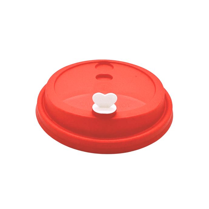 CCF 16-32OZ(D90MM) Premium PP Lid/Heart Stopper For PP Injection Cup - Red 1000 Pieces/Case