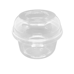 CCF 8-32OZ (D117MM) PET Plastic Dome Lid With No Hole For PET Deli Container