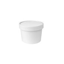 Load image into Gallery viewer, CCF 10OZ Ice Cream Paper Container + Non-Vented Lid COMBO - White 250 SETS/Case