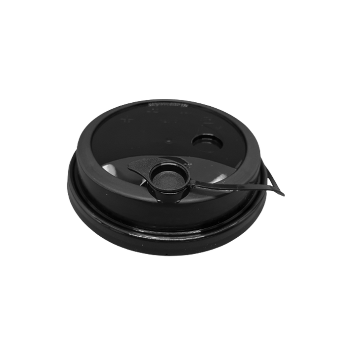 CCF 16-24OZ(D90MM) Premium PP Lid/Attached Stopper For PP Injection Cup - Black 1000 Pieces/Case