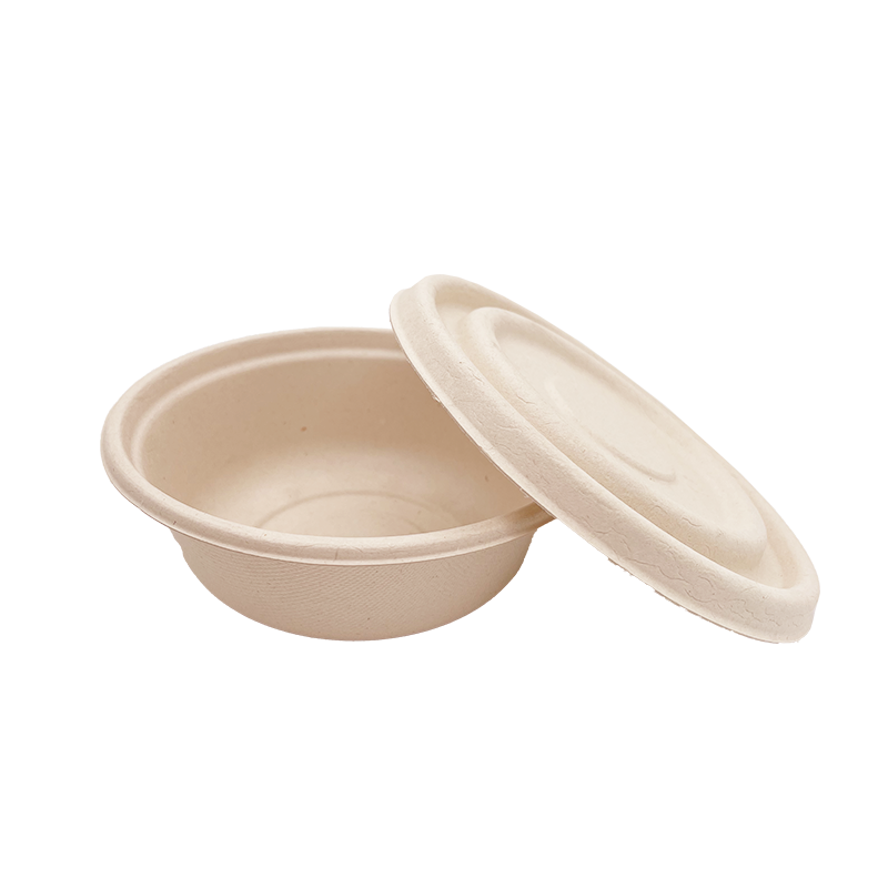 16OZ 100% COMPOSTABLE Bagasse Molded Fiber Round Container - 1000 Pieces/Case