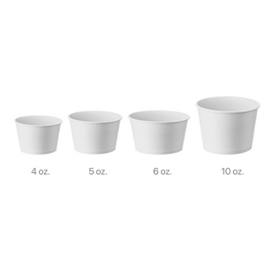 CCF 6OZ(D96MM) Ice Cream Paper Cup - White 1000 Pieces/Case