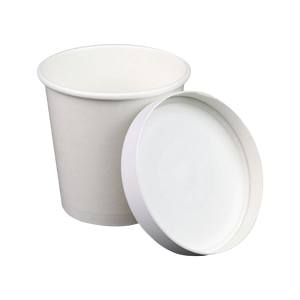 CCF 26OZ Ice Cream Paper Container - White 500 Pieces/Case