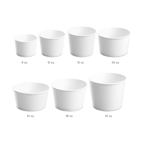 CCF 28OZ(D142MM) Yogurt Paper Cup (Hot/Cold Use) - White 600 Pieces/Case