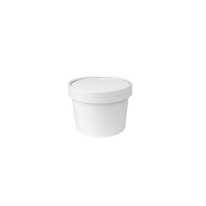 CCF 8OZ Ice Cream Paper Container - White 500 Pieces/Case