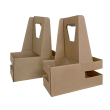 Load image into Gallery viewer, CCF Eco-Friendly Heavy Duty Kraft Corrugated Cardboard 2-Cup Carrier - 200 Pieces / Cases