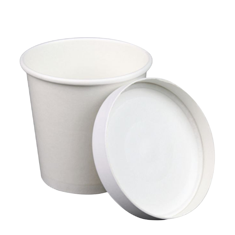 Choice 1 Pint White Paper Double-Wall Frozen Yogurt / Food Cup with Paper  Lid - 250/Case