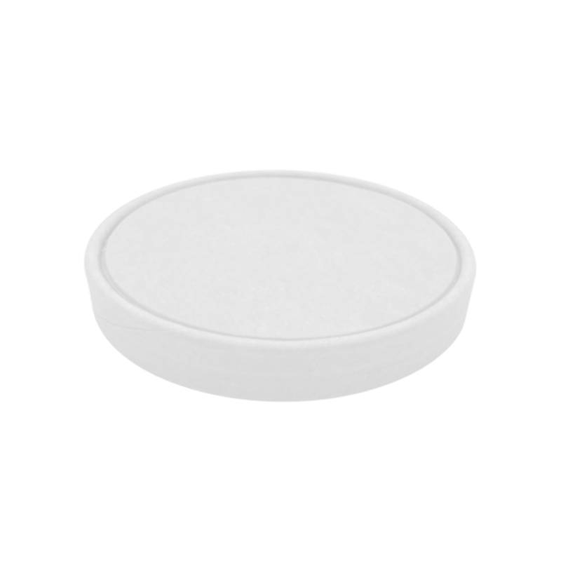 CCF 115MM Non-Vented White Paper Lid for 26/32oz Ice Cream Pint Cup   - 500 Pieces/Case