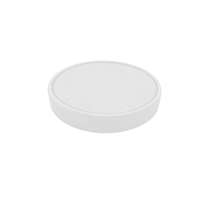CCF 96MM Non-Vented White Paper Lid for 8/10/16oz Ice Cream Pint Cup   - 500 Pieces/Case