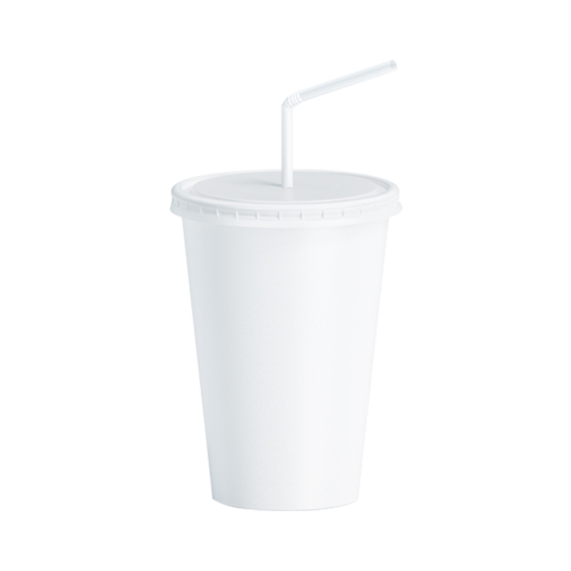 KR 22 oz White Paper Soda Cup (90mm Rim) - 1000/Case