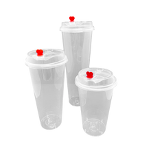 Load image into Gallery viewer, CCF 32OZ(D90MM) Premium PP Injection Plastic Cup With Lid + Straw (Combo)- Clear 500 Sets/Case