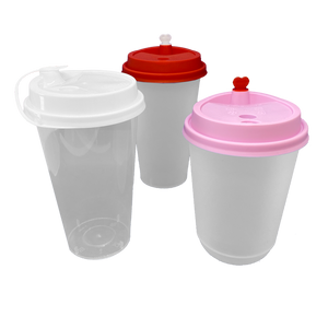CCF 16-24OZ(D90MM) Premium PP Lid/Red Heart Stopper For PP Injection Cup - Black 1000 Pieces/Case