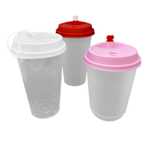 Load image into Gallery viewer, CCF 16-24OZ(D90MM) Premium PP Lid/Heart Stopper For PP Injection Cup - Blue 1000 Pieces/Case