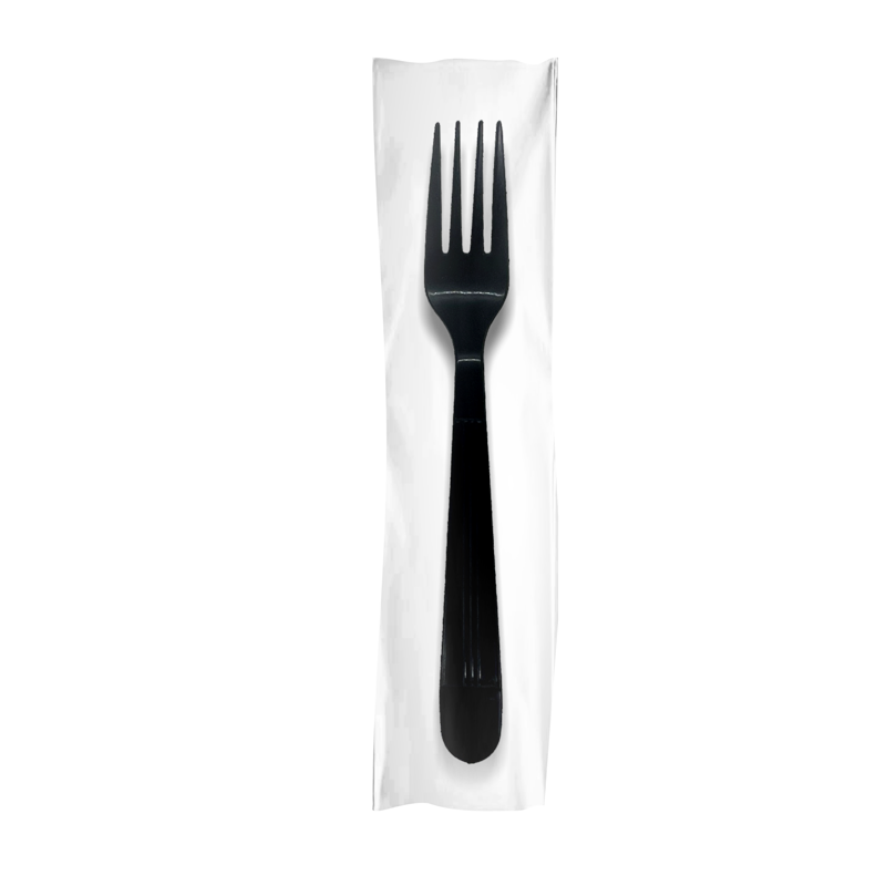 CCF Individual Wrap Heavy Duty PP Plastic Spoon - Black 1000