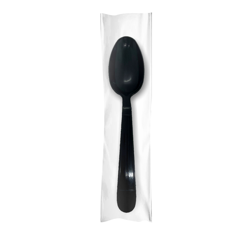 CCF Individual Wrap Heavy Duty PP Plastic Spoon - Black 1000 Pieces/Case