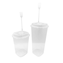Load image into Gallery viewer, CCF 32OZ Premium PP Injection Plastic Square Cup - Clear 240 sets/Case