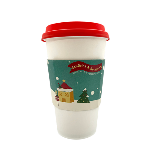 【Limited Sale】CCF Holiday Design Eco Friendly Disposable Corrugated Drink Cup Sleeves - 1000 Pieces/Case