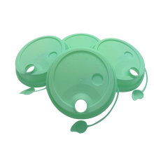 Load image into Gallery viewer, CCF 16-24OZ(D90MM) Premium PP Lid/Attached Stopper For PP Injection Cup - Green 1000 Pieces/Case