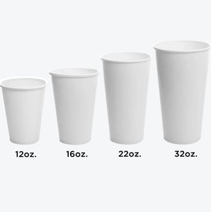CCF 22OZ(D90MM) Paper Soda Cup - White 1000 Pieces/Case